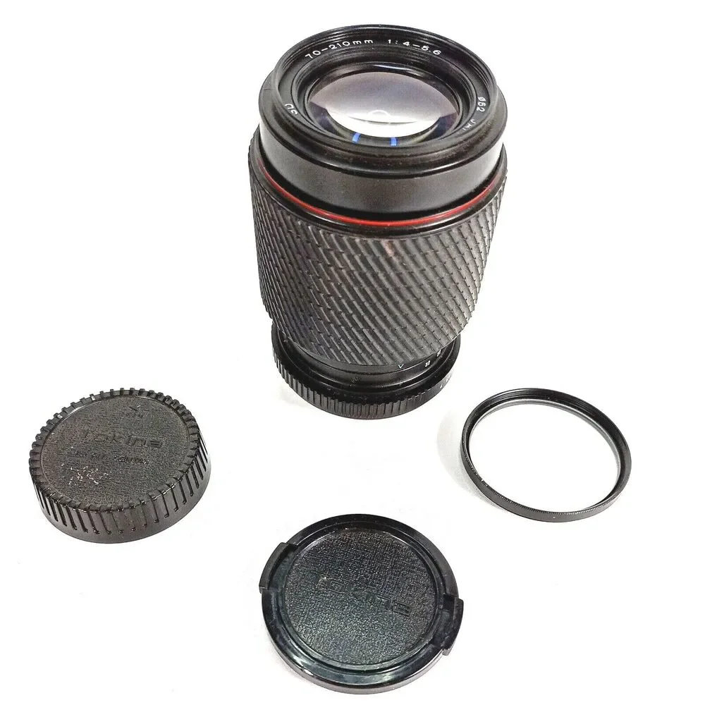 Tokina Camera Lens Macro Zoom 70-210mm f:4-5.6 with UV filter & lens caps